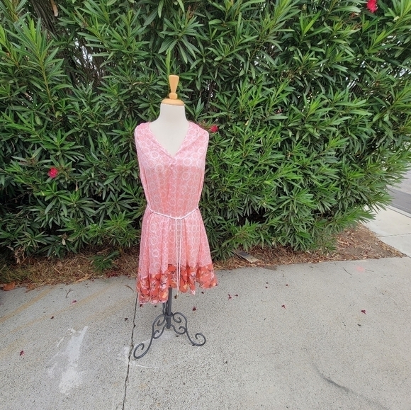 peter Som Coral  Silk Dress  👗Size large - Picture 2 of 5